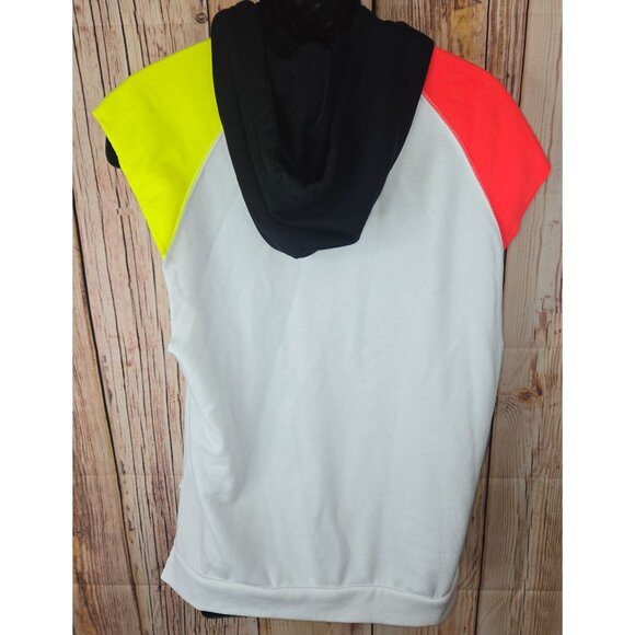 Nike Dri-Fit Sleeveless Hoodie Medium White Neon Accents - Picture 2 of 9